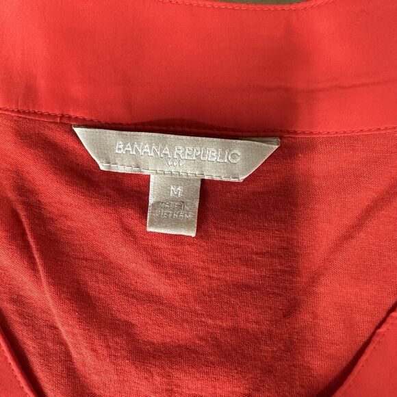 Banana Republic Tank Top Medium Orange V-Neck Casual Cotton Modal NEW - Picture 4 of 7
